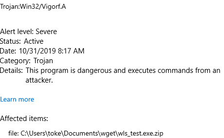Threat Protection can’t remove malicious file