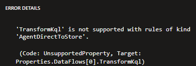 No support for transformKql