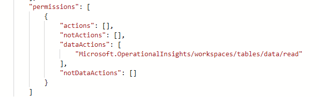 dataActions permission